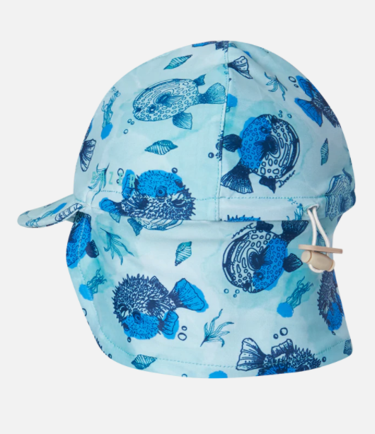 Dozer Baby Legionnaire Swim Hat Pufferfish Blue