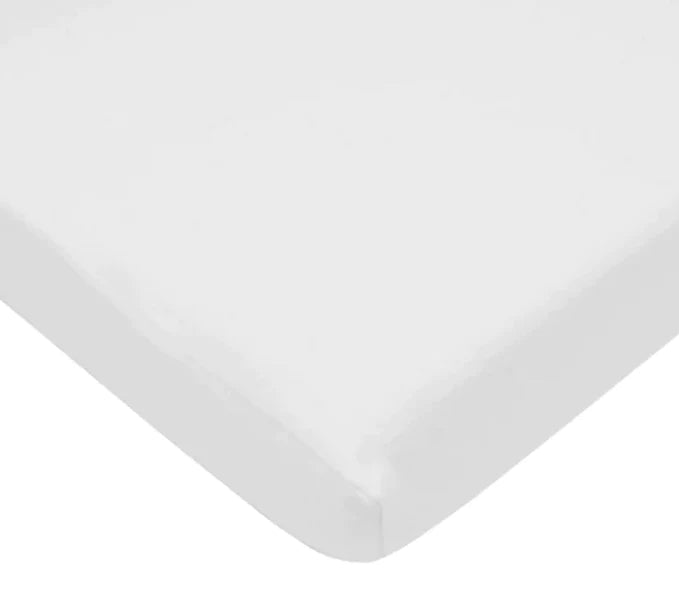 ABC White Cotton Jersey Crib Sheet