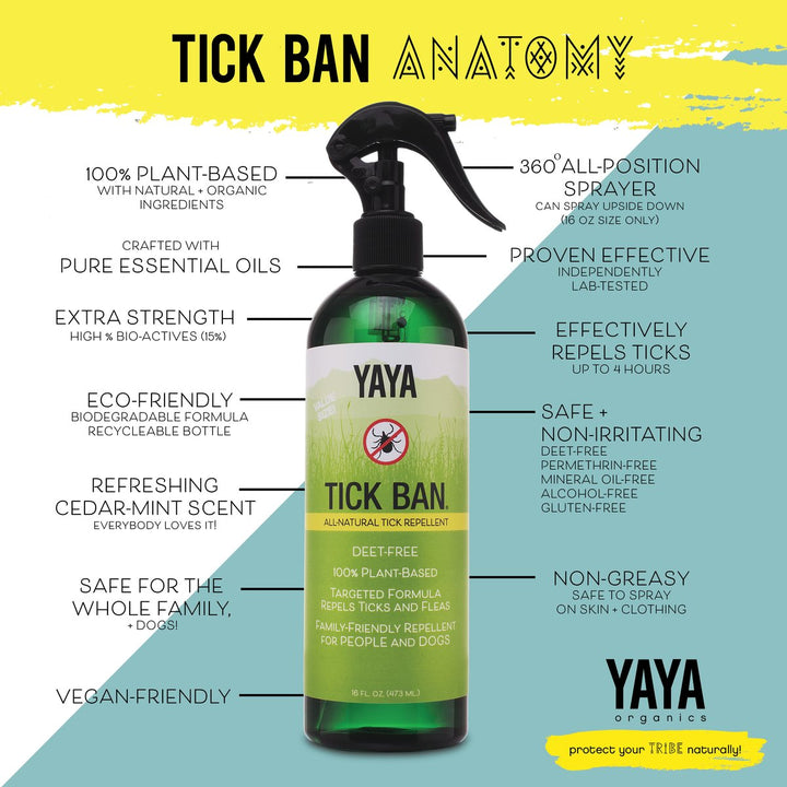 YAYA Organics Tick Ban Repellent Spray - 4 oz.