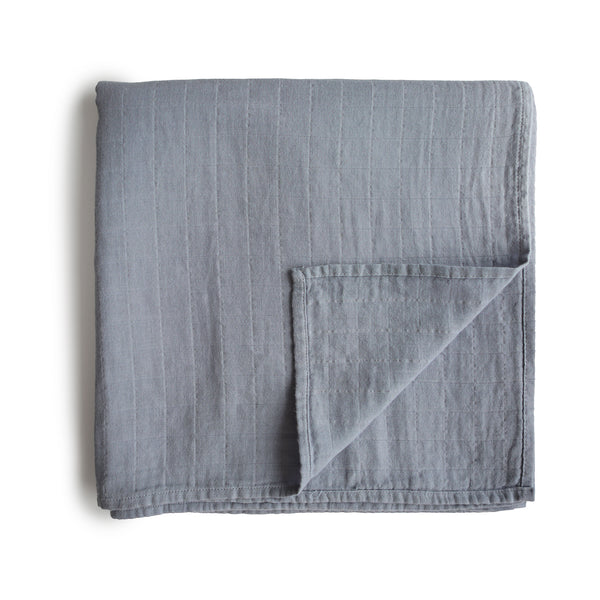 Mushie Muslin Organic Cotton Swaddle Blanket - Tradewinds