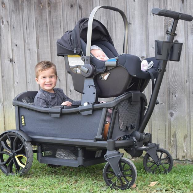 Wagon stroller with store car seat