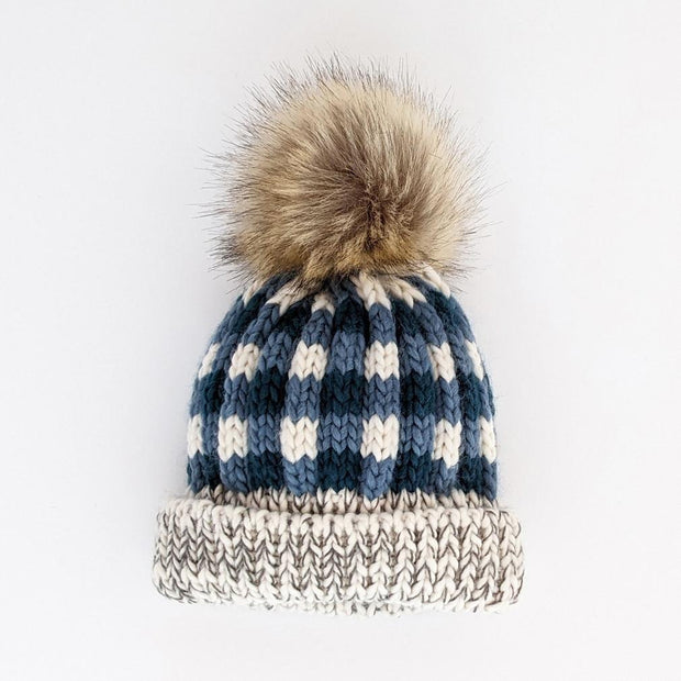 Huggalugs Atlantic Blue Buffalo Check Beanie