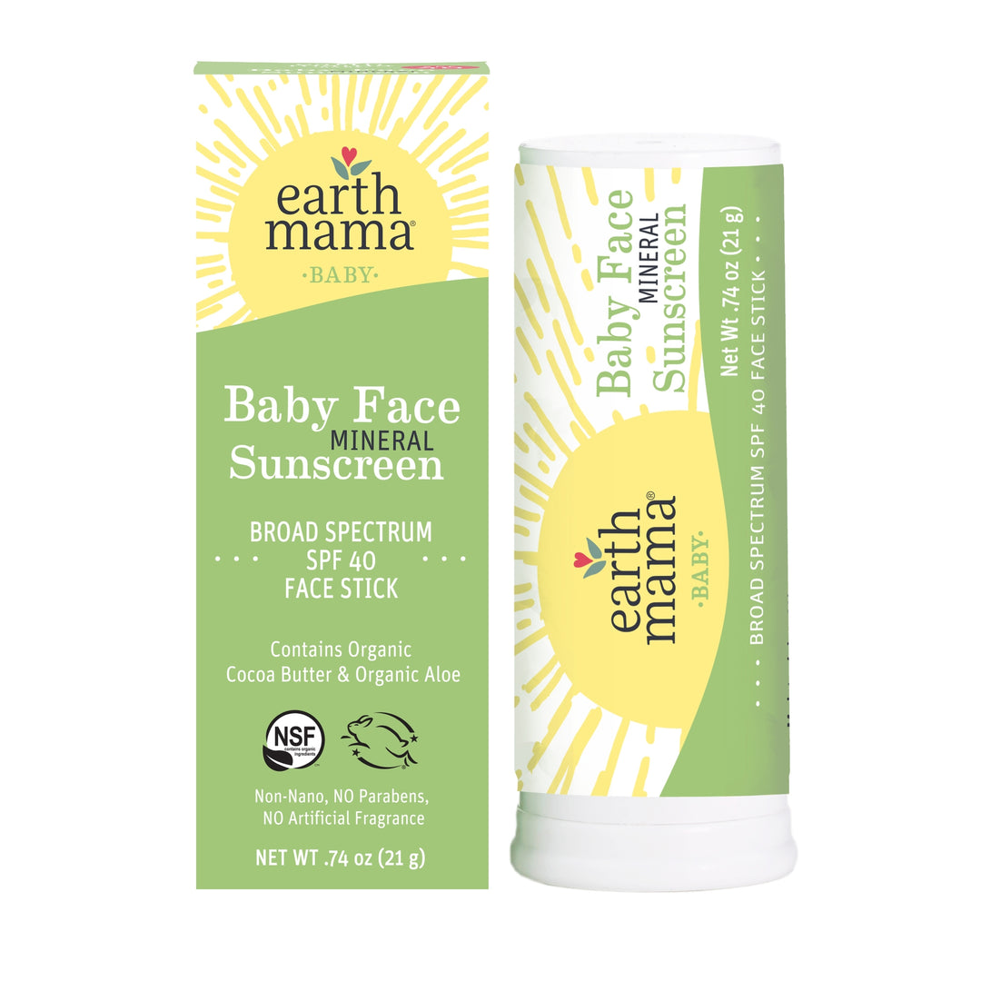 Earth Mama Baby Face Mineral Sunscreen Face Stick - SPF 40