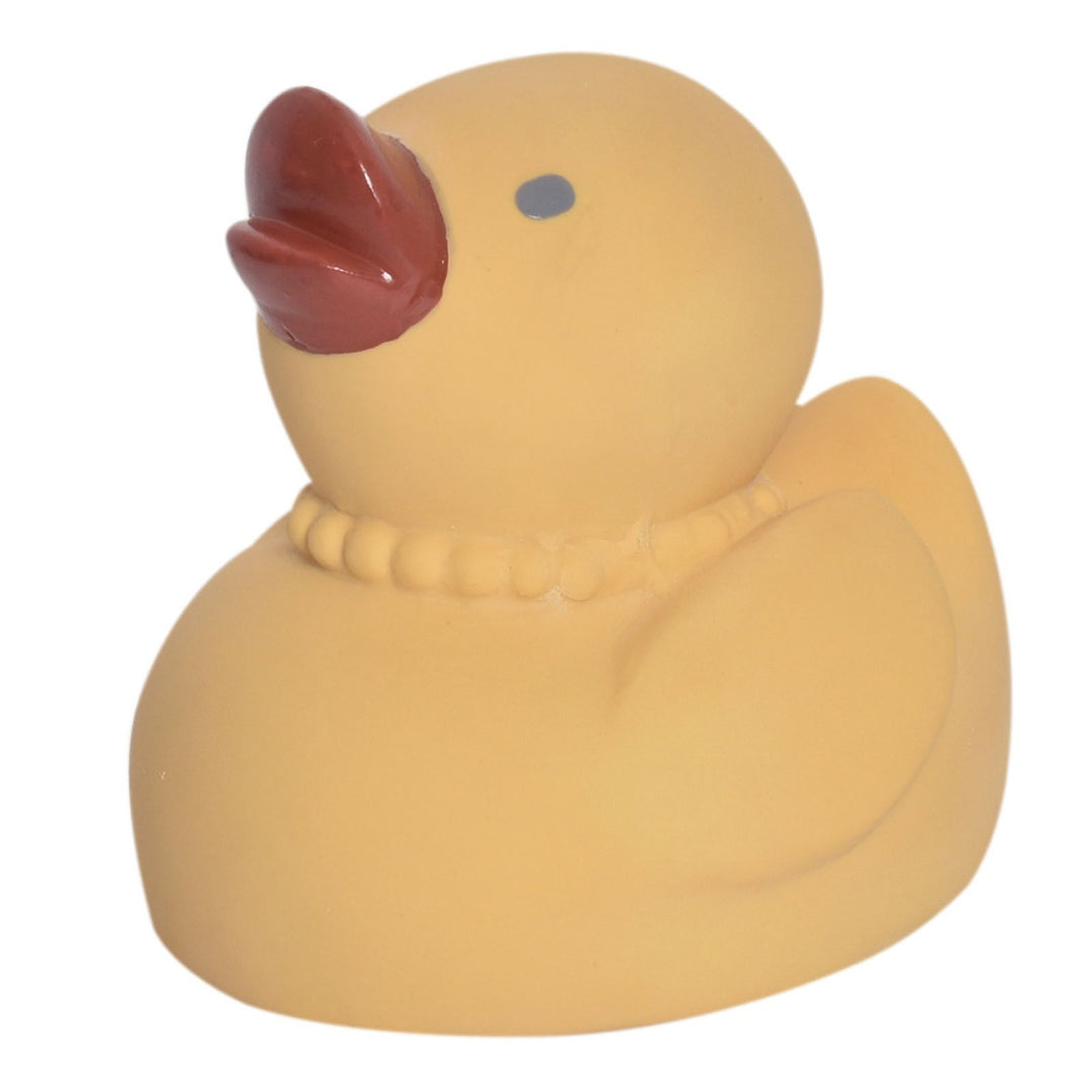Tikiri Toys Duck - Natural Rubber Teether, Rattle & Bath Toy