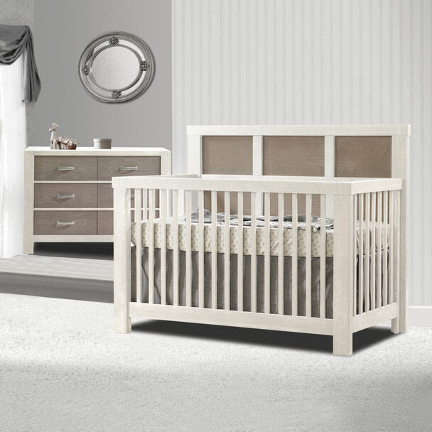 Natart Rustico Moderno Collection 2 Piece Nursery Set - Crib and Double Dresser