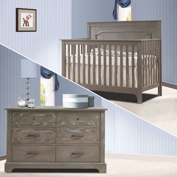 Natart Nest Emerson Crib + Dresser + Changer - Sugar Cane - FLOOR MODEL
