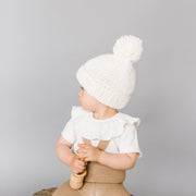 Blueberry Hill Cream Classic Pom Hat