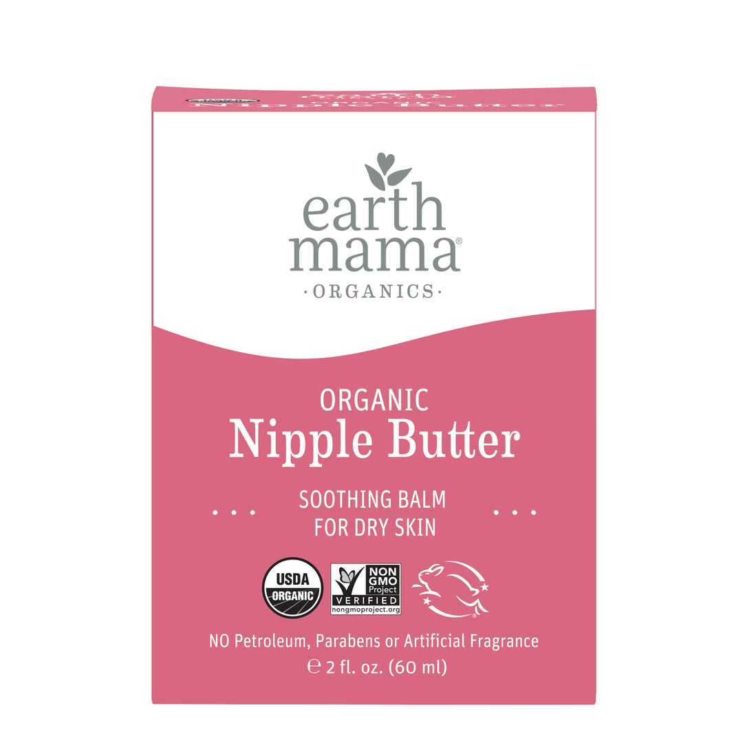 Organic Nipple Butter Breastfeeding Cream by Earth Mama  Lanolin-free,  Safe for Nursing & Dry Skin, Non-GMO Project Verified, 2-Fluid Ounce  (Packaging May Vary) 