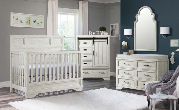 Westwood Design Foundry Flat Top Crib and Dresser 2 Piece Set - White Dove Westwood Design Foundry Flat Top Crib and Dresser 2 Piece Set - White Dove