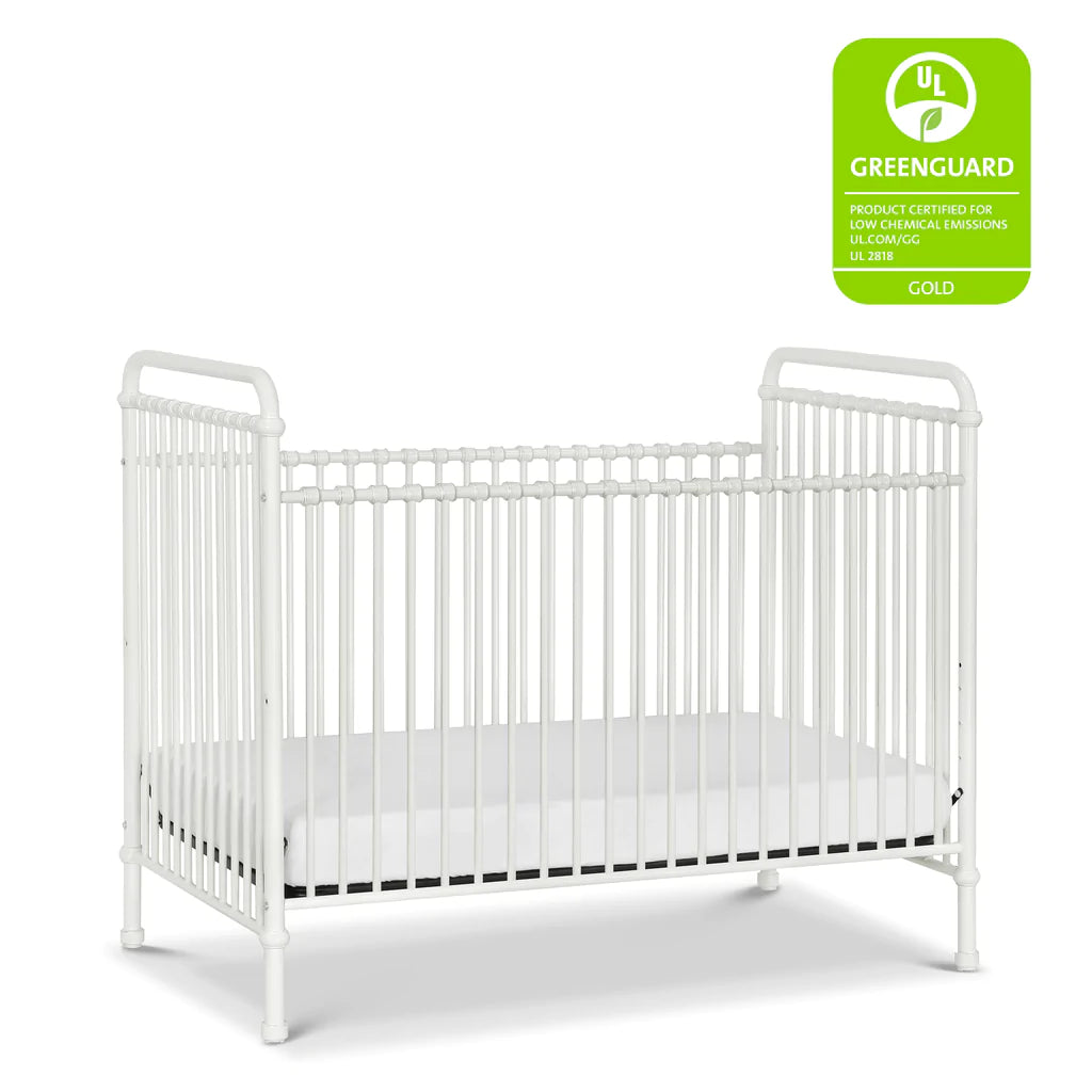 White iron top baby bed