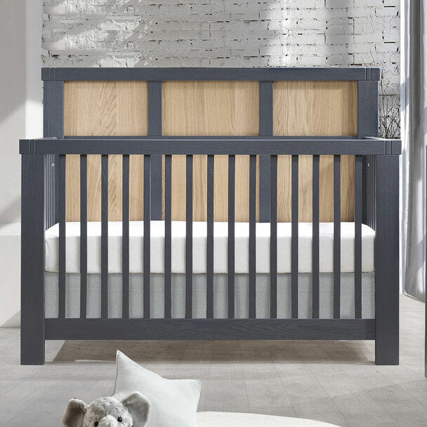 Natart Rustico Moderno Convertible Crib - Graphite/Natural Oak