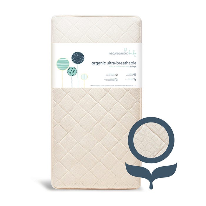 Naturepedic Organic Lightweight Breathable Ultra 2 Stage Baby Crib Mattress MC47