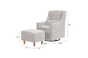 Babyletto Toco Glider and Ottoman Black White Boucle